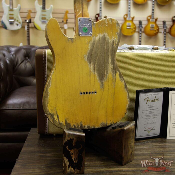 Fender Custom Shop 2019 NAMM #403 Dale Wilson Masterbuilt 1952 Telecaster Heavy Relic Flame Maple Neck Smoked Blonde Butterscotch - Image 16