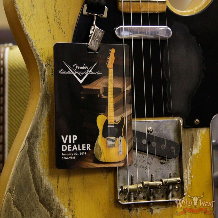 Fender Custom Shop 2019 NAMM #403 Dale Wilson Masterbuilt 1952 Telecaster Heavy Relic Flame Maple Neck Smoked Blonde Butterscotch - Image 14