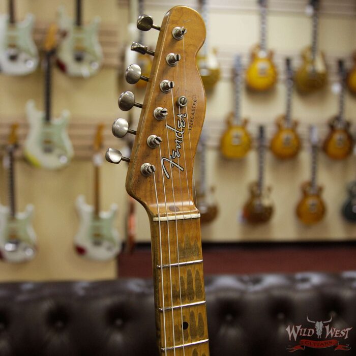 Fender Custom Shop 2019 NAMM #403 Dale Wilson Masterbuilt 1952 Telecaster Heavy Relic Flame Maple Neck Smoked Blonde Butterscotch - Image 7