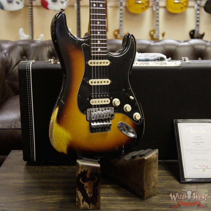 Fender Custom Shop John Cruz Masterbuilt 1965 Stratocaster HSS Floyd Rose Relic 3 Tone Sunburst - Image 12