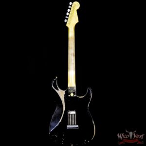 Fender Custom Shop Masterbuilt John Cruz Left Handed 1962 Stratocaster Heavy Relic Black over Sonic Blue - Image 6