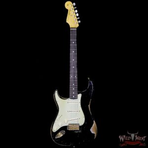 Fender Custom Shop Masterbuilt John Cruz Left Handed 1962 Stratocaster Heavy Relic Black over Sonic Blue - Image 5