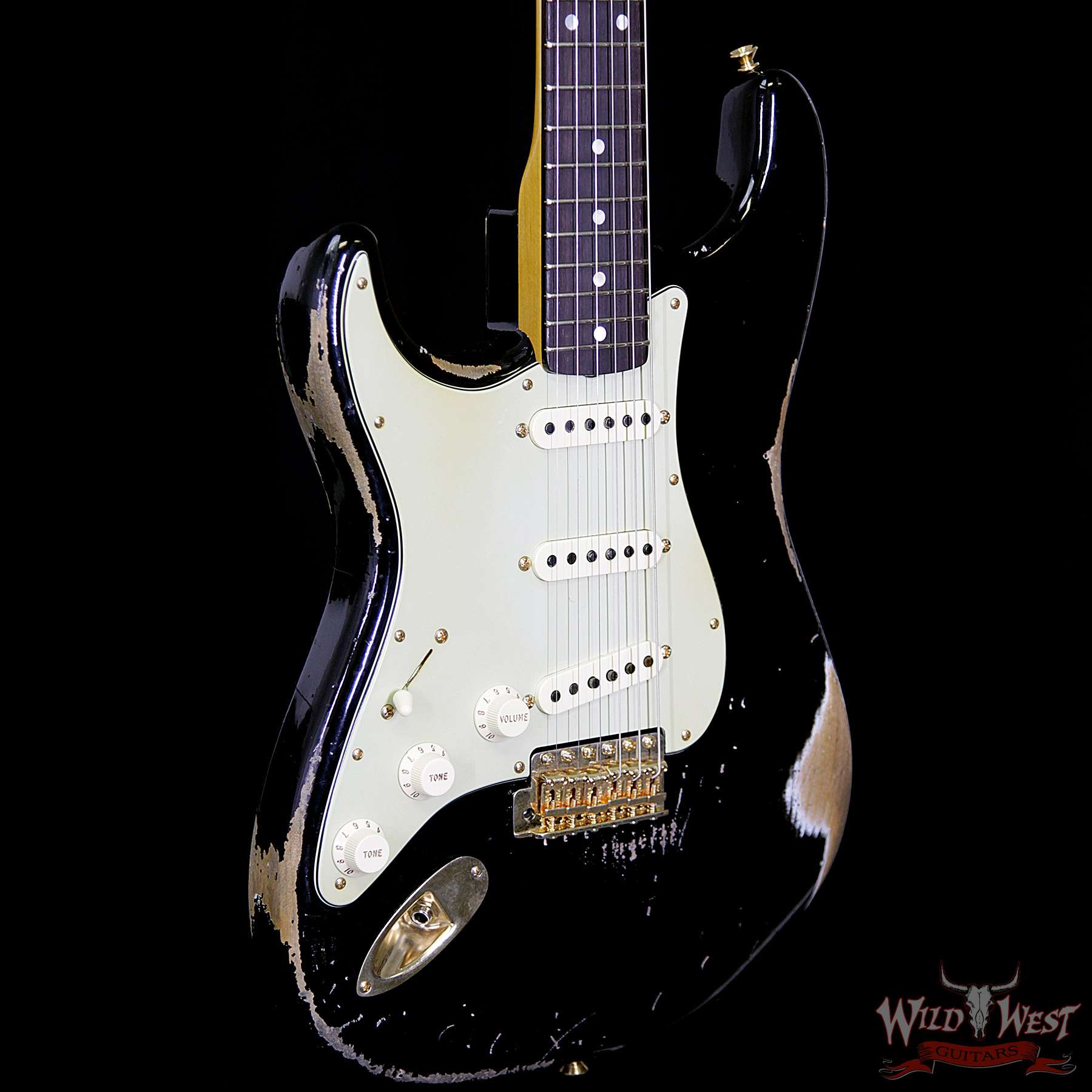 fender-mbjc-lft-62start-hr-blksbl-jc3138-bl__wwg.jpg Fender Custom Shop Masterbuilt John Cruz Left Handed 1962 Stratocaster Heavy Relic Black over Sonic Blue - Image 4