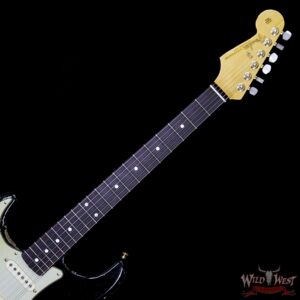 Fender Custom Shop Masterbuilt John Cruz Left Handed 1962 Stratocaster Heavy Relic Black over Sonic Blue - Image 9