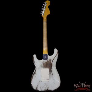 Fender Custom Shop Jason Smith Masterbuilt 1969 Stratocaster Heavy Relic Reverse Head Rosewood Board Olympic White - Image 6