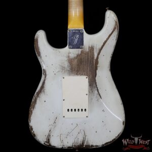 Fender Custom Shop Jason Smith Masterbuilt 1969 Stratocaster Heavy Relic Reverse Head Rosewood Board Olympic White - Image 7