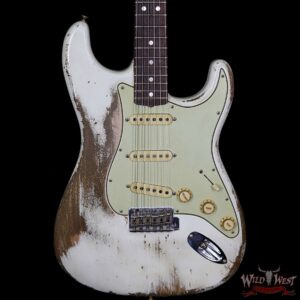 Fender Custom Shop Jason Smith Masterbuilt 1969 Stratocaster Heavy Relic Reverse Head Rosewood Board Olympic White - Image 3