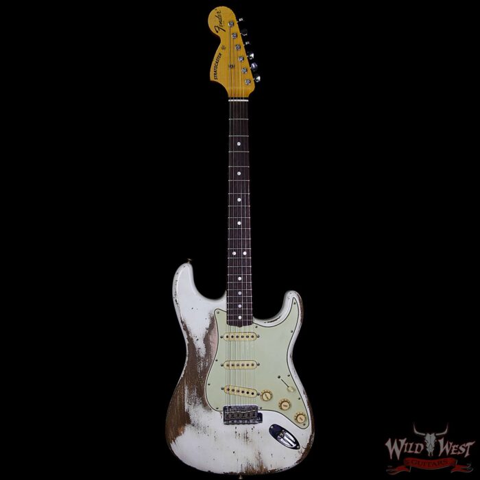 Fender Custom Shop Jason Smith Masterbuilt 1969 Stratocaster Heavy Relic Reverse Head Rosewood Board Olympic White - Image 5