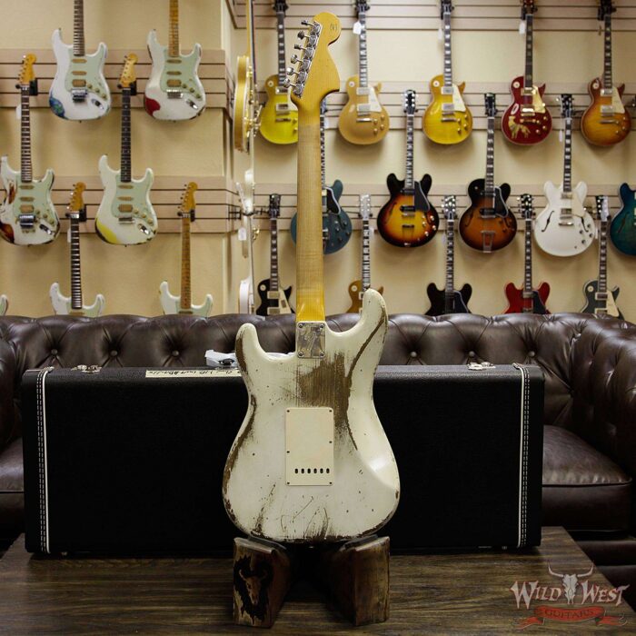 Fender Custom Shop Jason Smith Masterbuilt 1969 Stratocaster Heavy Relic Reverse Head Rosewood Board Olympic White - Image 16