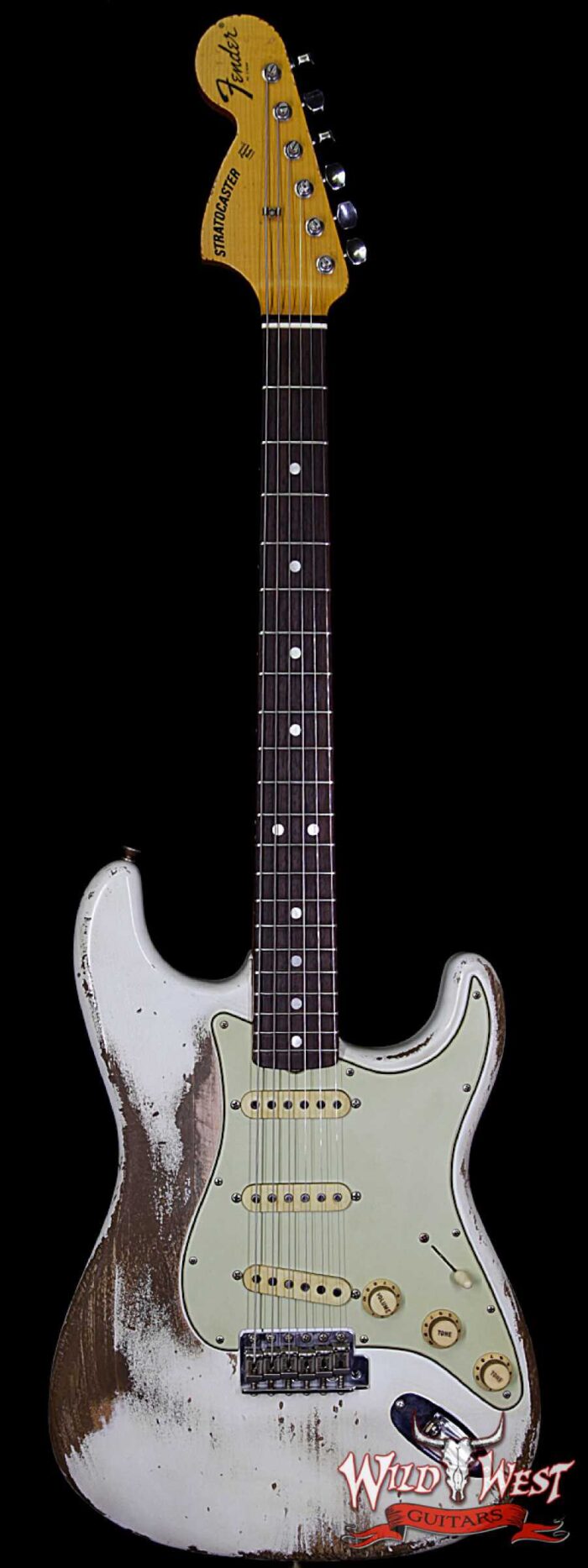 Fender Custom Shop Jason Smith Masterbuilt 1969 Stratocaster Heavy Relic Reverse Head Rosewood Board Olympic White - Image 1
