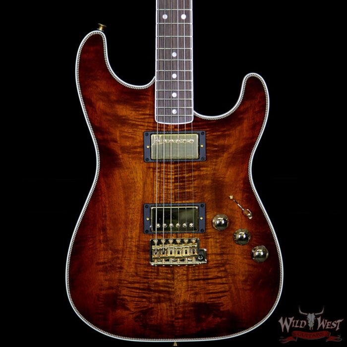 Fender Custom Shop 2018 NAMM #2005 Apprentice Built Roasted Ash Stratocaster NOS Koa Top Flame Maple Neck by Carlos Lopez - Image 3