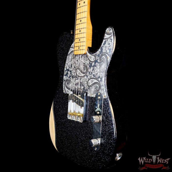 Fender Brad Paisley Esquire Road Worn Black Sparkle 6.15 LBS - Image 2