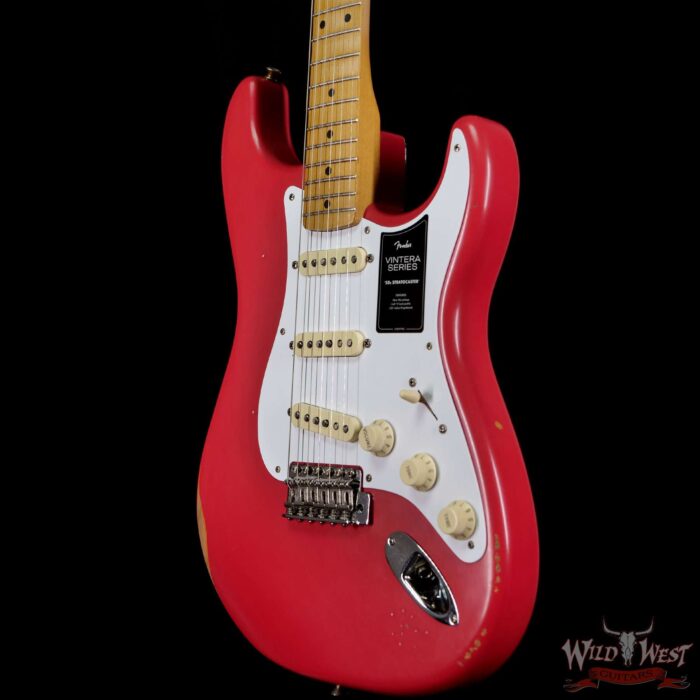 Fender Vintera Road Worn ‘50s Stratocaster Maple Fingerboard Fiesta Red - Image 2