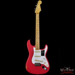 Fender Vintera Road Worn ‘50s Stratocaster Maple Fingerboard Fiesta Red - Image 3
