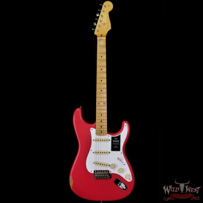 Fender Vintera Road Worn ‘50s Stratocaster Maple Fingerboard Fiesta Red - Image 3