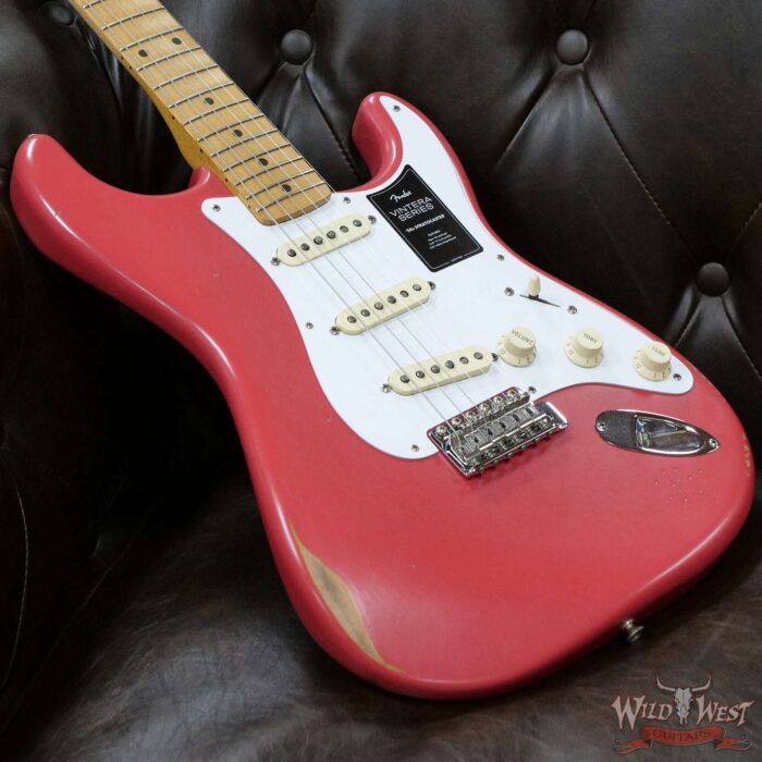 Fender Vintera Road Worn ‘50s Stratocaster Maple Fingerboard Fiesta Red - Image 7