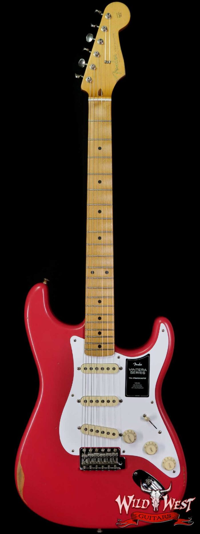 Fender Vintera Road Worn ‘50s Stratocaster Maple Fingerboard Fiesta Red - Image 1