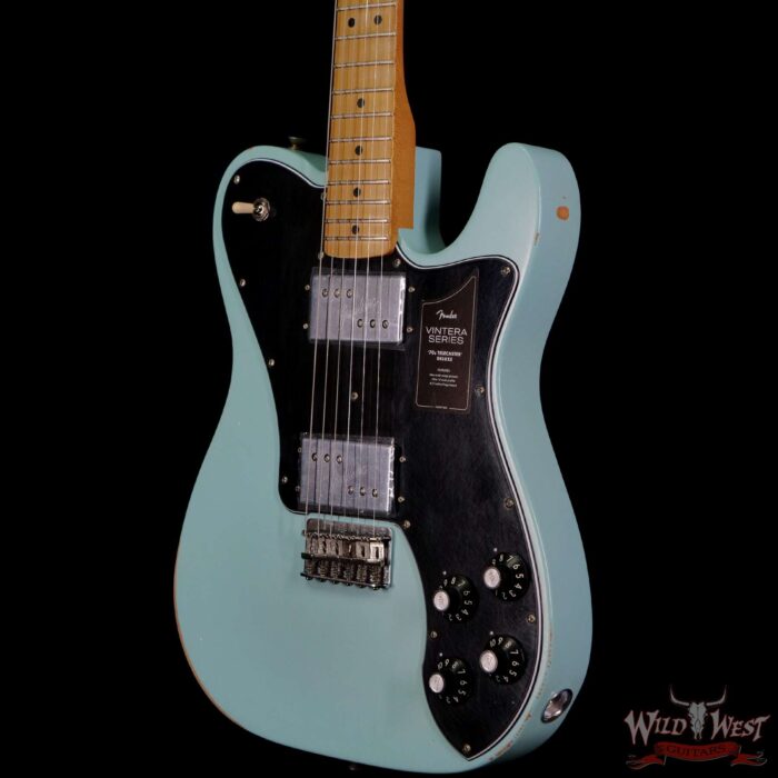 Fender Vintera Road Worn ‘70s Telecaster Deluxe Maple Fingerboard Daphne Blue - Image 2