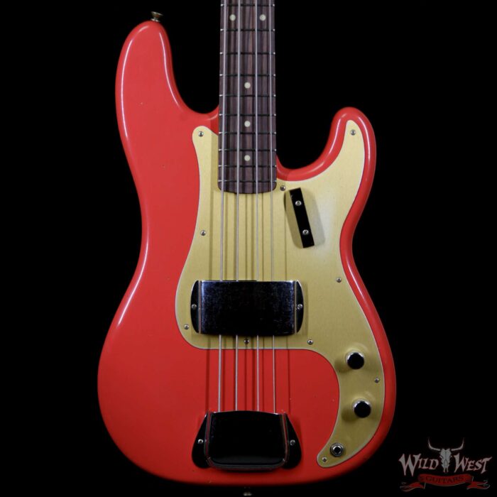 Fender Custom Shop 1959 Precision Bass Journeyman Relic AAA Rosewood Slab Board Hand-wound PU Fiesta Red - Image 3
