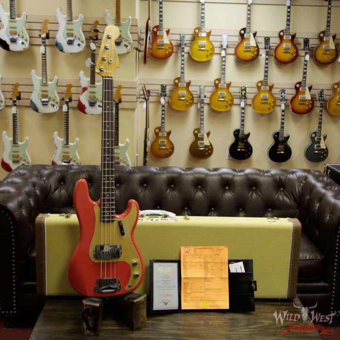 Fender Custom Shop 1959 Precision Bass Journeyman Relic AAA Rosewood Slab Board Hand-wound PU Fiesta Red - Image 10
