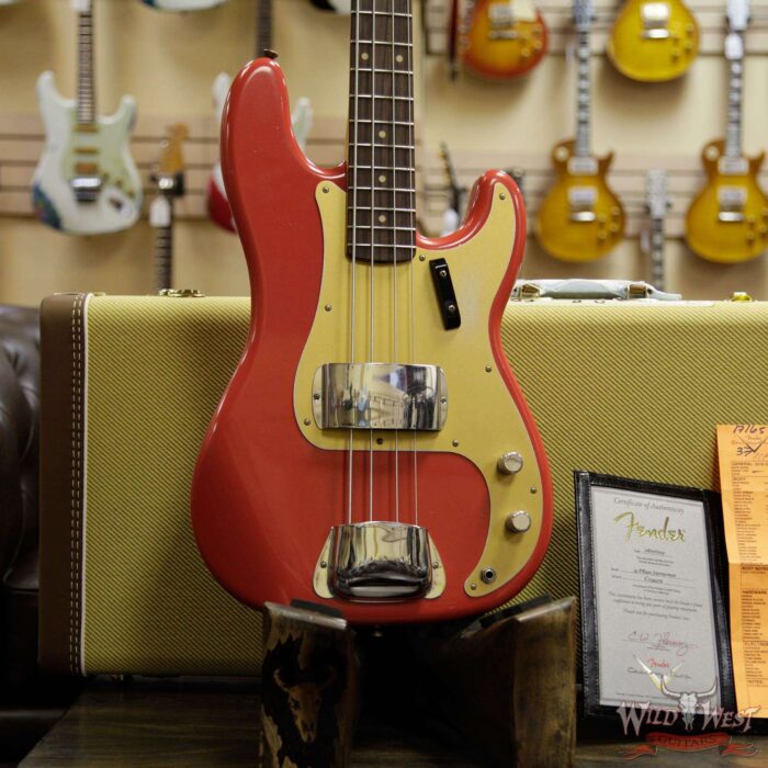 Fender Custom Shop 1959 Precision Bass Journeyman Relic AAA Rosewood Slab Board Hand-wound PU Fiesta Red - Image 11