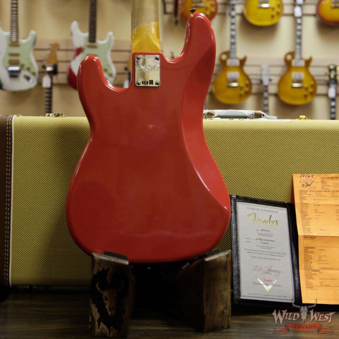 Fender Custom Shop 1959 Precision Bass Journeyman Relic AAA Rosewood Slab Board Hand-wound PU Fiesta Red - Image 13