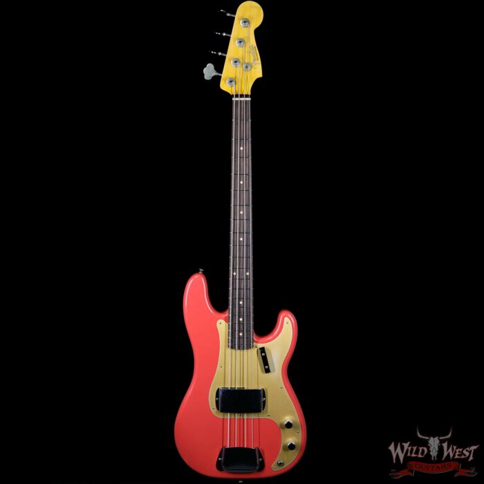 Fender Custom Shop 1959 Precision Bass Journeyman Relic AAA Rosewood Slab Board Hand-wound PU Fiesta Red - Image 4
