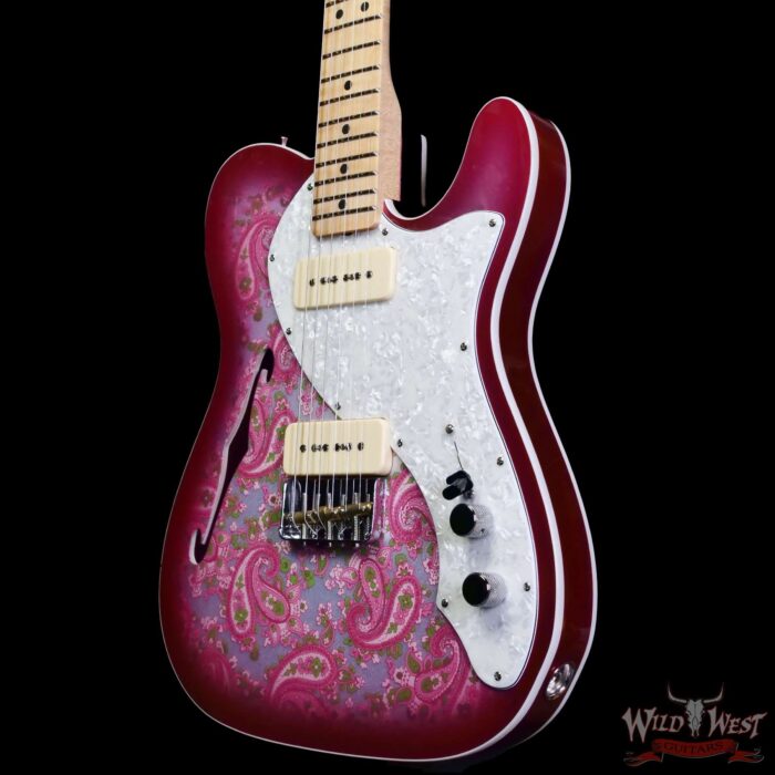 Fender Custom Shop 1968 Thinline Telecaster Dual P90 Maple Neck NOS Pink Paisley 7.25 LBS - Image 2
