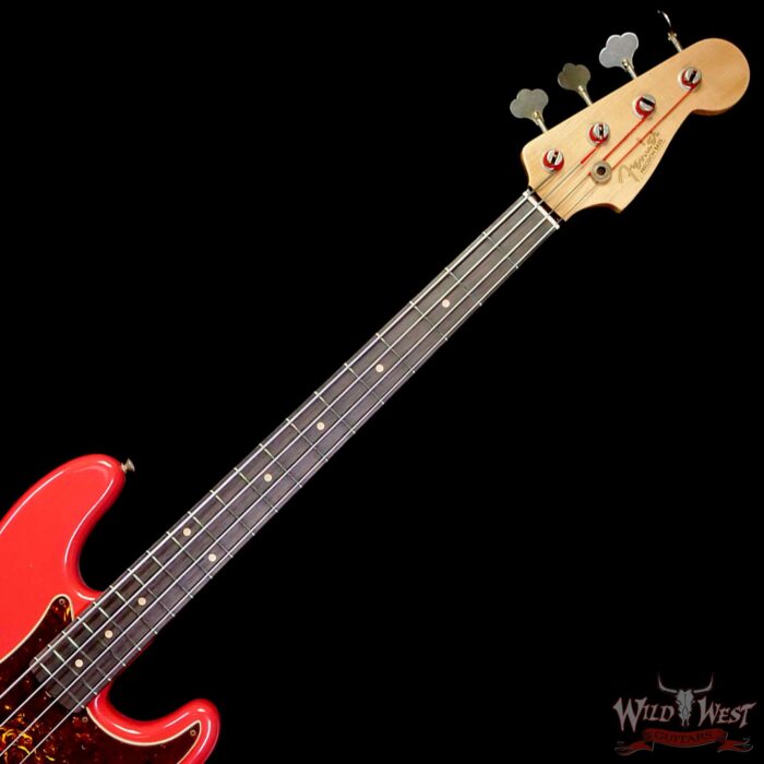 Fender Custom Shop Pino Palladino Signature Precision Bass Rosewood Fingerboard Relic Fiesta Red over Desert Sand 8.45 LBS - Image 4