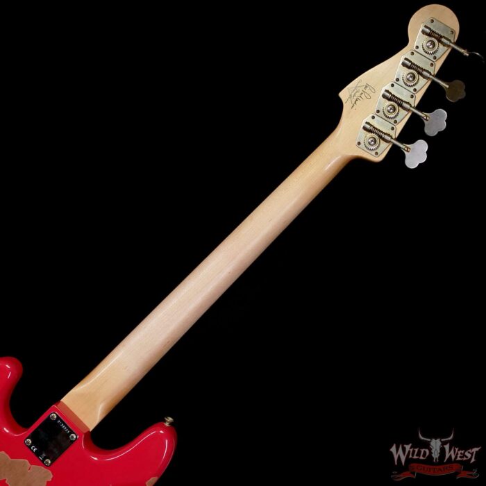 Fender Custom Shop Pino Palladino Signature Precision Bass Rosewood Fingerboard Relic Fiesta Red over Desert Sand 8.45 LBS - Image 5