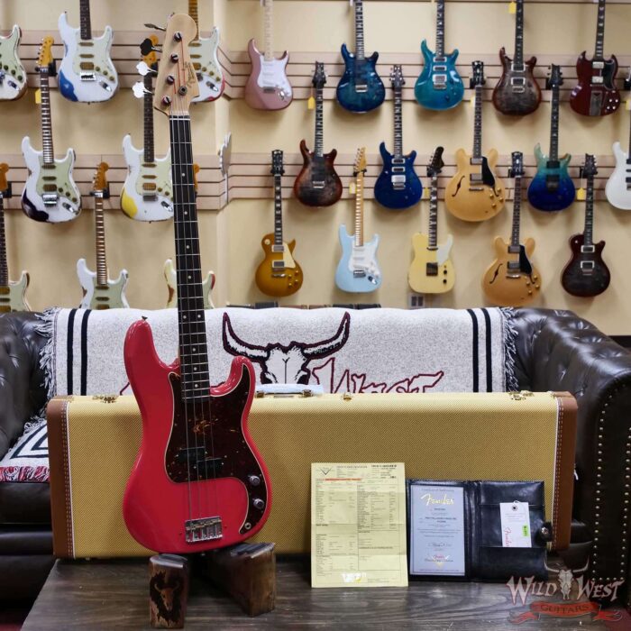 Fender Custom Shop Pino Palladino Signature Precision Bass Rosewood Fingerboard Relic Fiesta Red over Desert Sand 8.45 LBS - Image 6