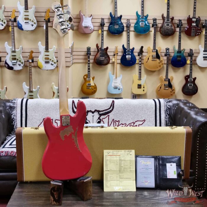 Fender Custom Shop Pino Palladino Signature Precision Bass Rosewood Fingerboard Relic Fiesta Red over Desert Sand 8.45 LBS - Image 10