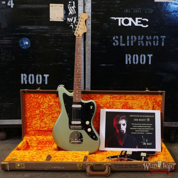 Jim Root Collection Custom Modified 2018 Fender Player Jazzmaster Sage Green Metallic - Image 6