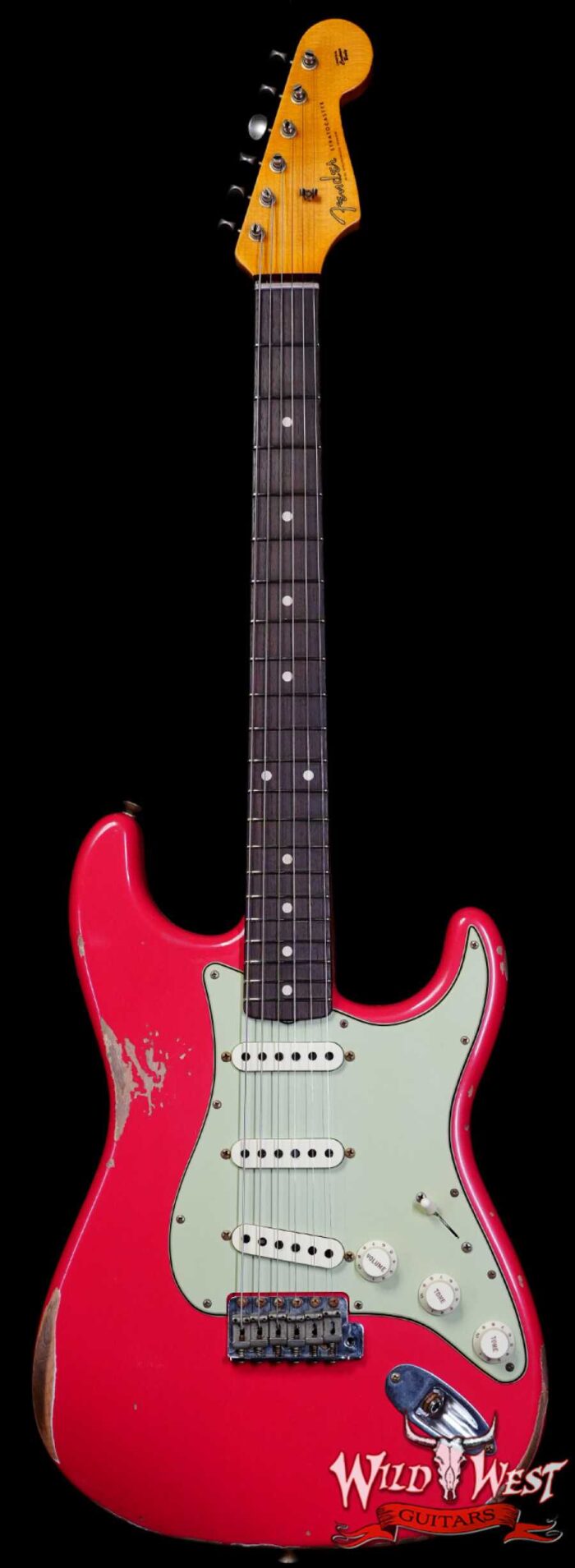 Fender Custom Shop 1962 Stratocaster Hand-Wound Pickups AAA Dark Rosewood Slab Board Relic Fiesta Red 7.70 LBS - Image 1