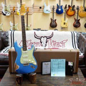 Fender Custom Shop 1962 Stratocaster Hand-Wound Pickups AAA Dark Rosewood Slab Board Heavy Relic Lake Placid Blue 7.90 - Image 6