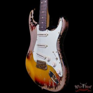 Fender Custom Shop Wild West Guitars 25th Anniversary 1960 Stratocaster Madagascar Rosewood Fretboard Heavy Relic 3 Tone Sunburst 7.65 LBS - Image 2