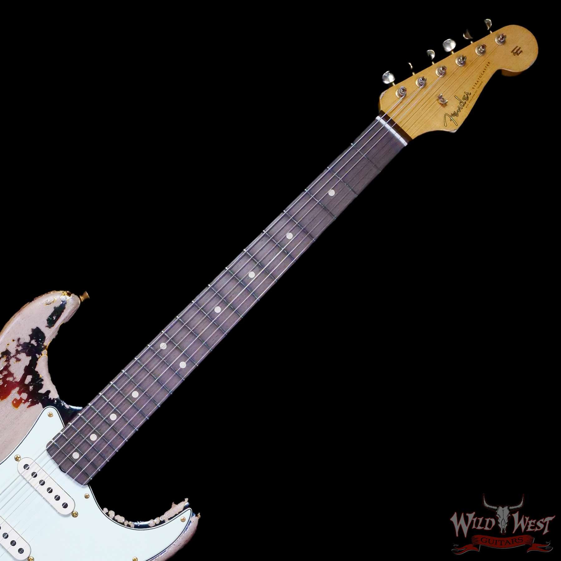 fender-r127978-c2__wwg.jpg Fender Custom Shop Wild West Guitars 25th Anniversary 1960 Stratocaster Madagascar Rosewood Fretboard Heavy Relic 3 Tone Sunburst 7.65 LBS - Image 4