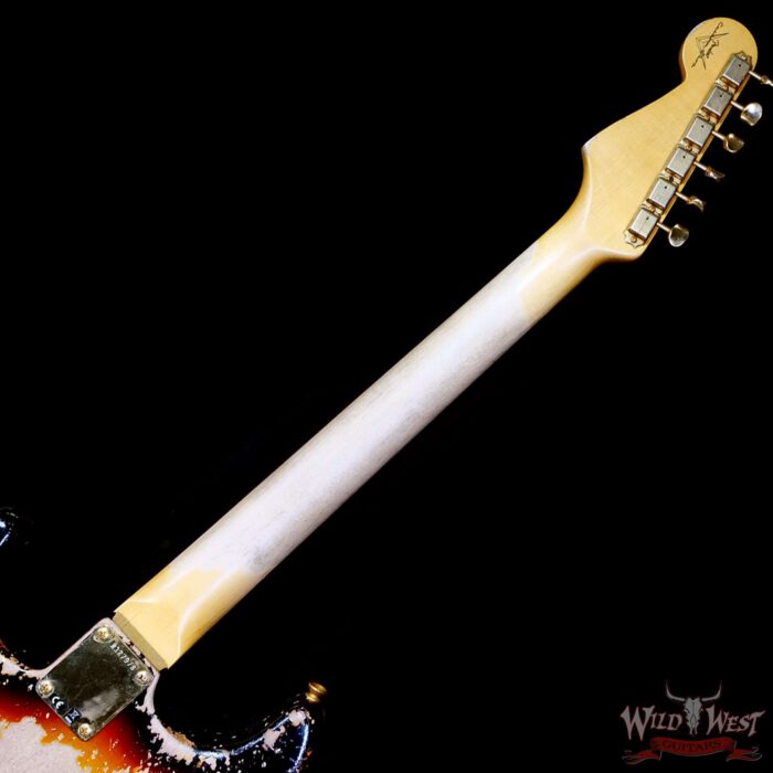 Fender Custom Shop Wild West Guitars 25th Anniversary 1960 Stratocaster Madagascar Rosewood Fretboard Heavy Relic 3 Tone Sunburst 7.65 LBS - Image 5