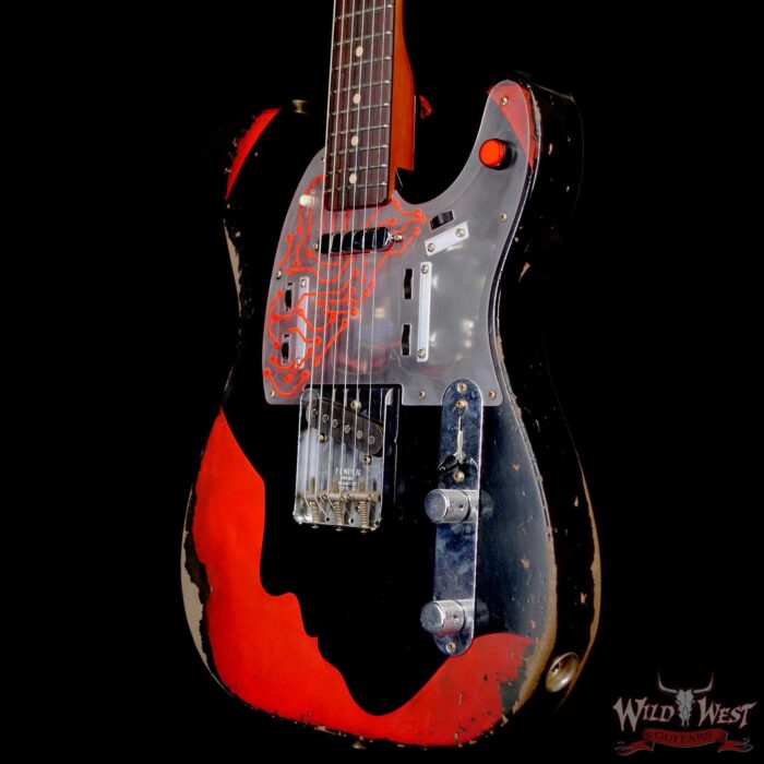 Fender Custom Shop Levi Perry Masterbuilt Custom Fuzz Brain ‘67 Telecaster Heavy Relic Aged Black with Hand Painted Artworks 7.00 LBS - Image 2