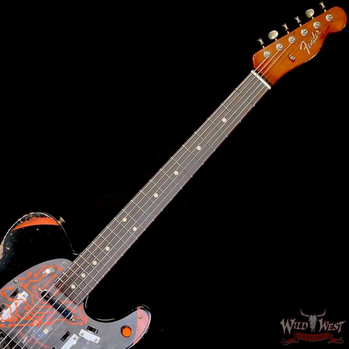 Fender Custom Shop Levi Perry Masterbuilt Custom Fuzz Brain ‘67 Telecaster Heavy Relic Aged Black with Hand Painted Artworks 7.00 LBS - Image 4