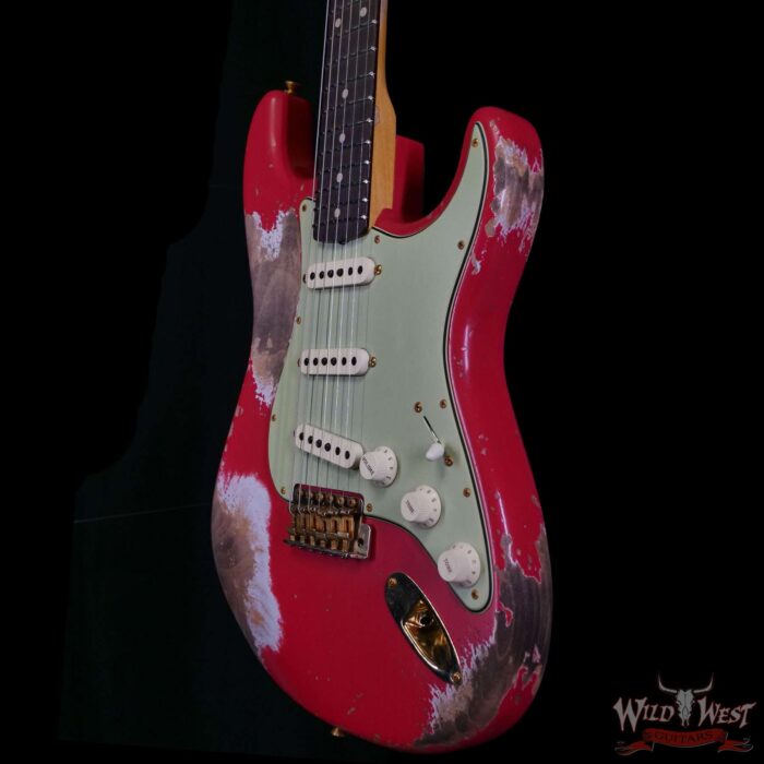 Fender Custom Shop Wild West Guitars 25th Anniversary 1960 Stratocaster Madagascar Rosewood Fretboard Heavy Relic Fiesta Red 7.65 LBS - Image 2