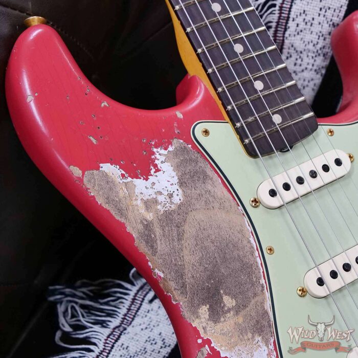 Fender Custom Shop Wild West Guitars 25th Anniversary 1960 Stratocaster Madagascar Rosewood Fretboard Heavy Relic Fiesta Red 7.65 LBS - Image 9