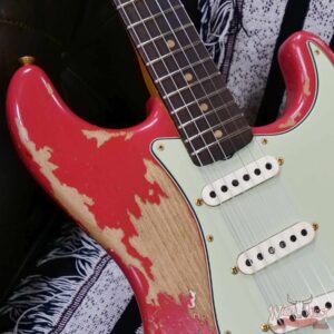 Fender Custom Shop Wild West Guitars 25th Anniversary 1960 Stratocaster Madagascar Rosewood Fretboard Heavy Relic Fiesta Red 7.25 LBS - Image 12