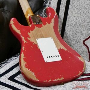 Fender Custom Shop Wild West Guitars 25th Anniversary 1960 Stratocaster Madagascar Rosewood Fretboard Heavy Relic Fiesta Red 7.25 LBS - Image 11