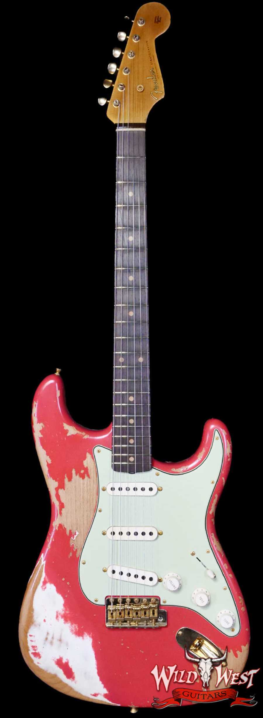 fender-r134475-main-2__wwg_large.jpg Fender Custom Shop Wild West Guitars 25th Anniversary 1960 Stratocaster Madagascar Rosewood Fretboard Heavy Relic Fiesta Red 7.25 LBS - Image 1