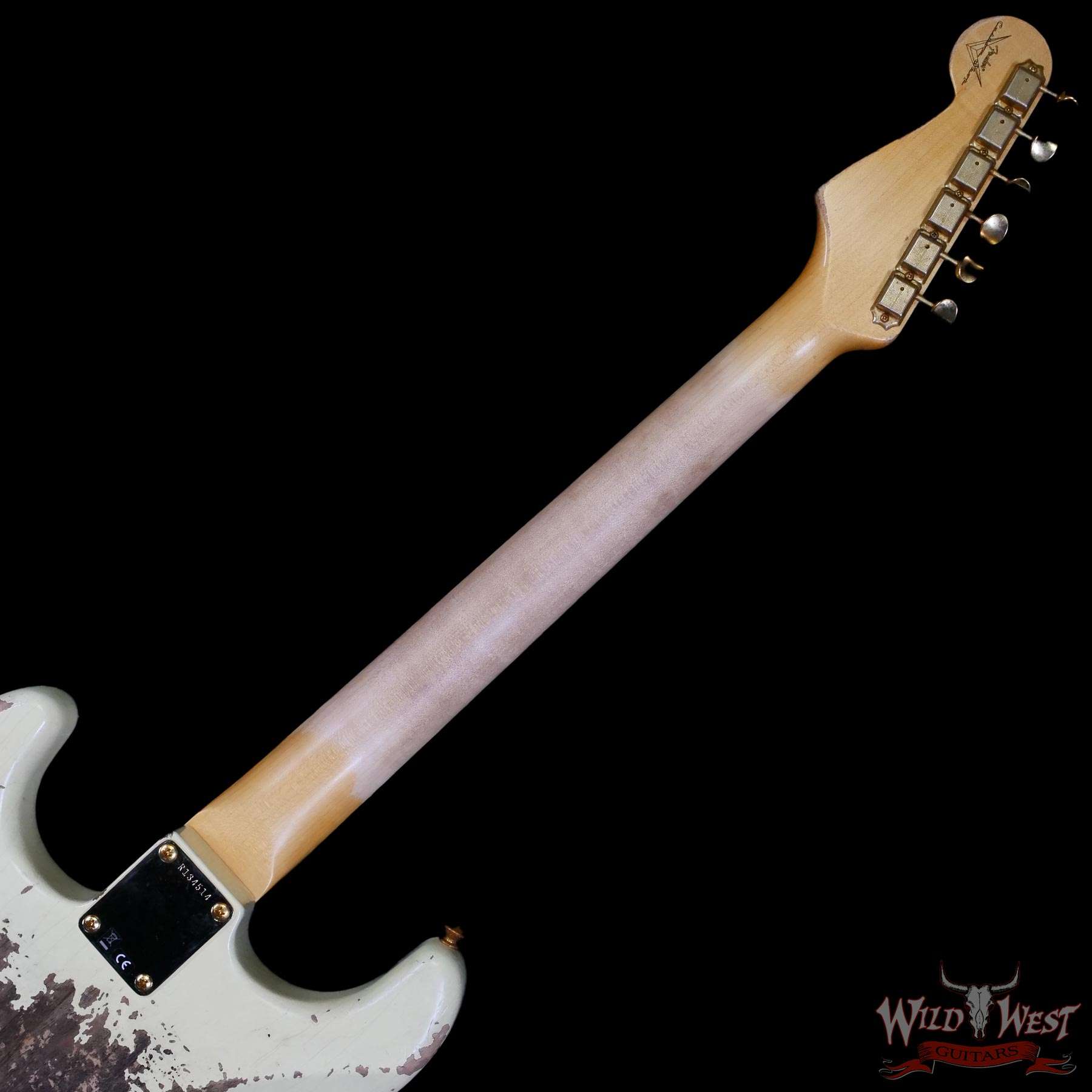 fender-r134514-c3__wwg.jpg Fender Custom Shop Wild West Guitars 25th Anniversary 1960 Stratocaster Madagascar Rosewood Fretboard Heavy Relic Vintage White 7.10 LBS - Image 5