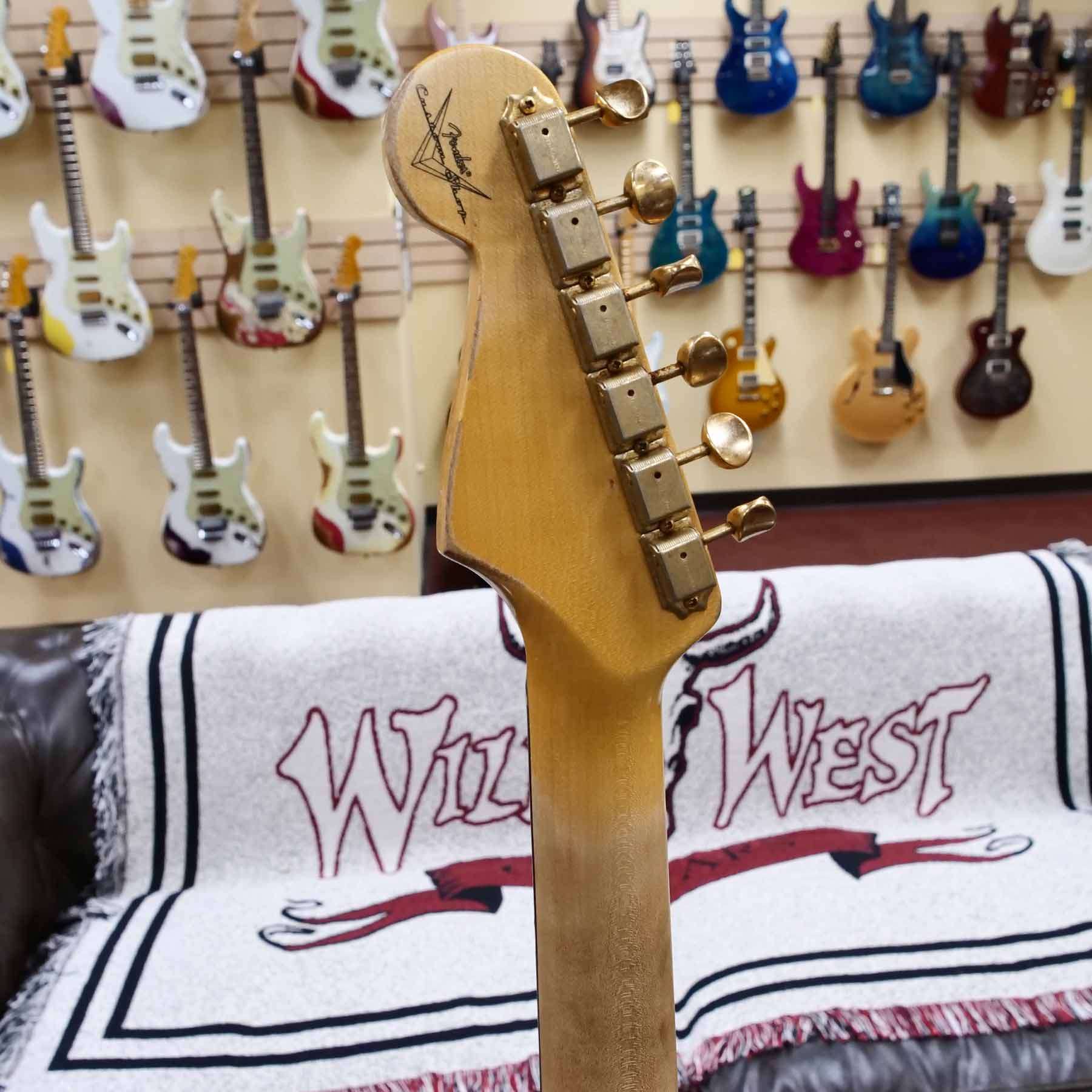 fender-r134514-d4__wwg.jpg Fender Custom Shop Wild West Guitars 25th Anniversary 1960 Stratocaster Madagascar Rosewood Fretboard Heavy Relic Vintage White 7.10 LBS - Image 10
