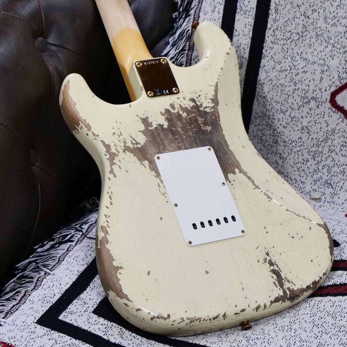 Fender Custom Shop Wild West Guitars 25th Anniversary 1960 Stratocaster Madagascar Rosewood Fretboard Heavy Relic Vintage White 7.10 LBS - Image 12
