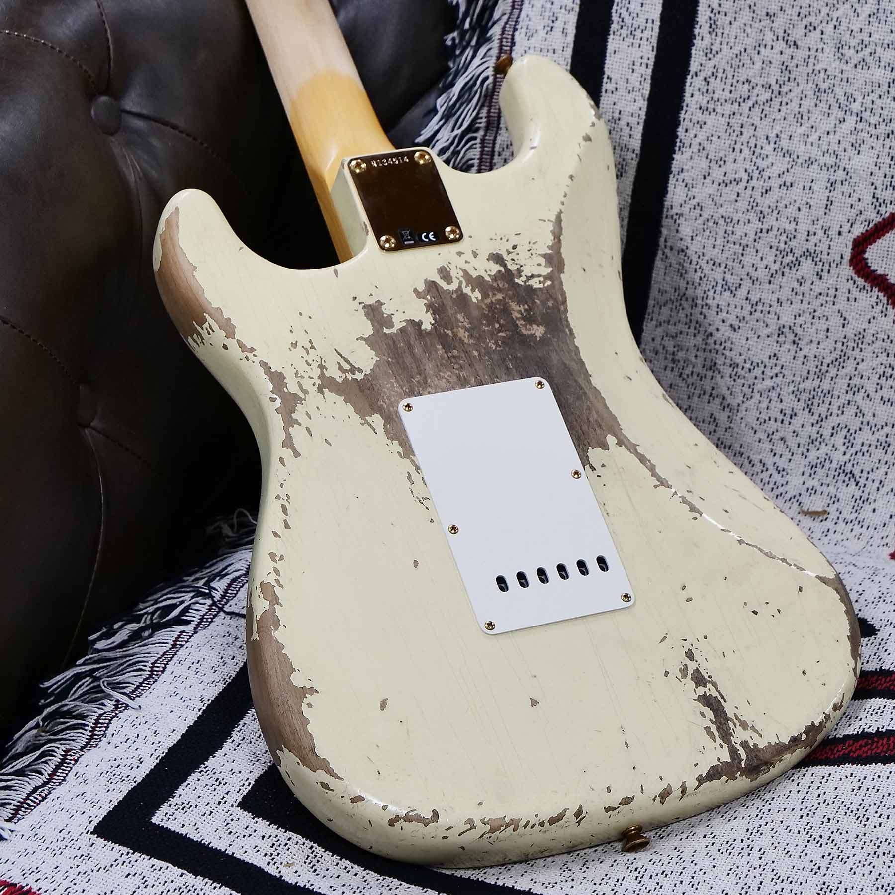 fender-r134514-d7__wwg.jpg Fender Custom Shop Wild West Guitars 25th Anniversary 1960 Stratocaster Madagascar Rosewood Fretboard Heavy Relic Vintage White 7.10 LBS - Image 12