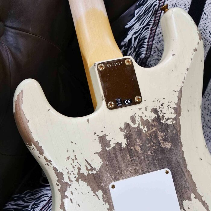 Fender Custom Shop Wild West Guitars 25th Anniversary 1960 Stratocaster Madagascar Rosewood Fretboard Heavy Relic Vintage White 7.10 LBS - Image 13